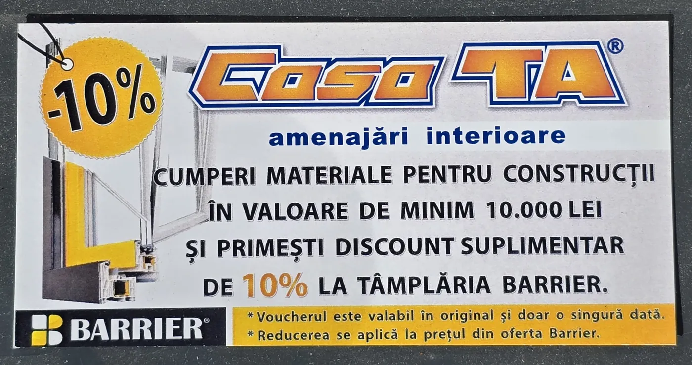 Voucher 10% Tâmplărie Barrier